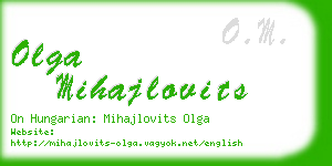 olga mihajlovits business card